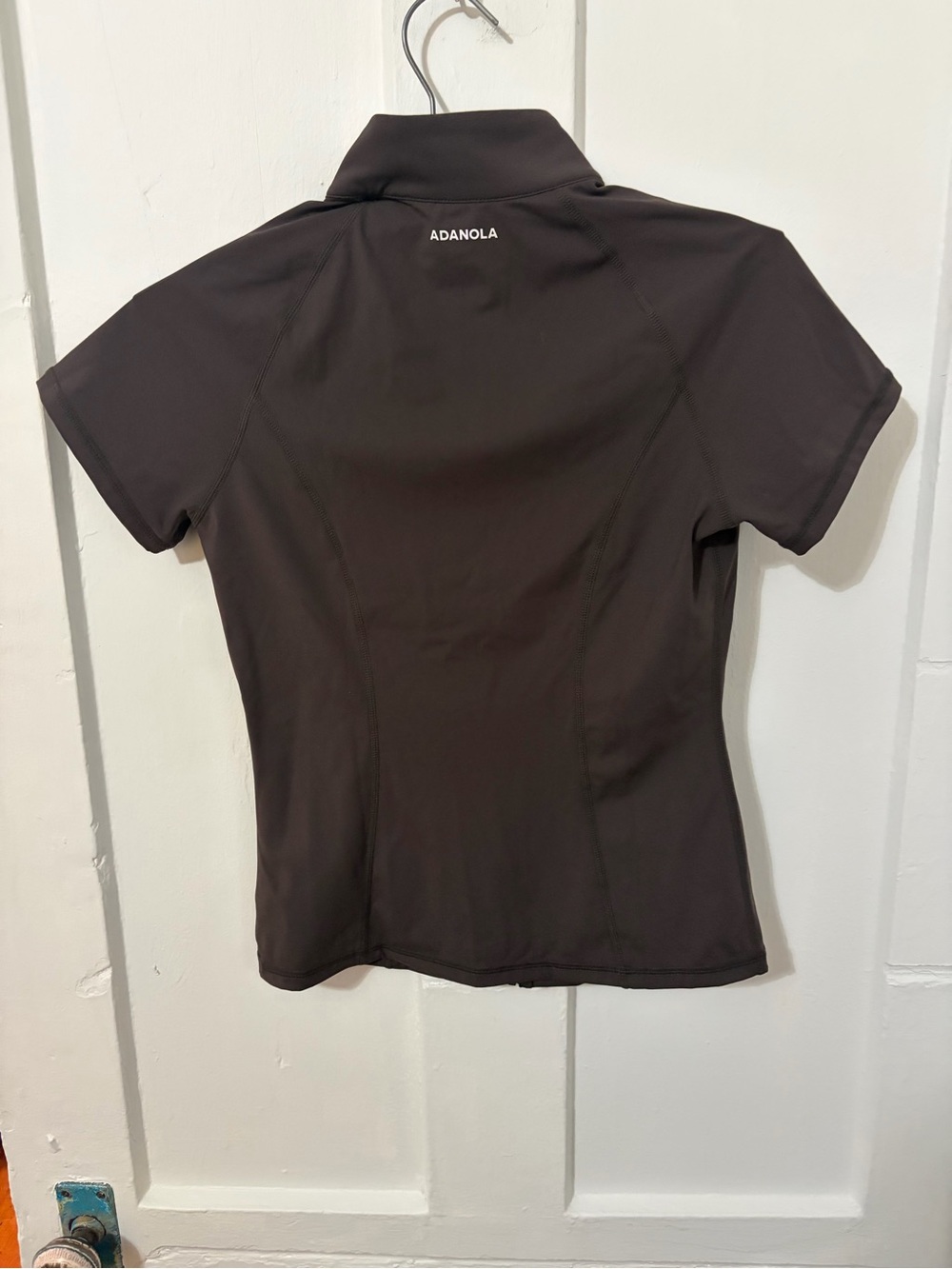 Adanola Ultimate Short Sleeve Zip Up Top - Coffee Bean - Picture 4 of 6